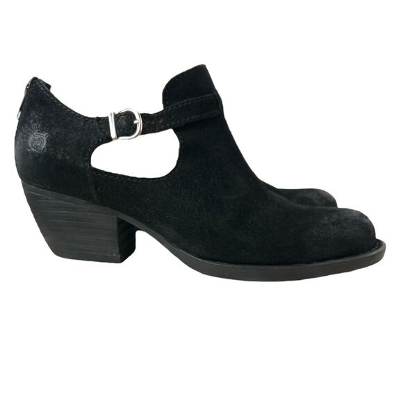 BORN Mendocino Distressed Suede Ankle Boot 2 inch Heel in Black Women’s Size 10M - Picture 4 of 15